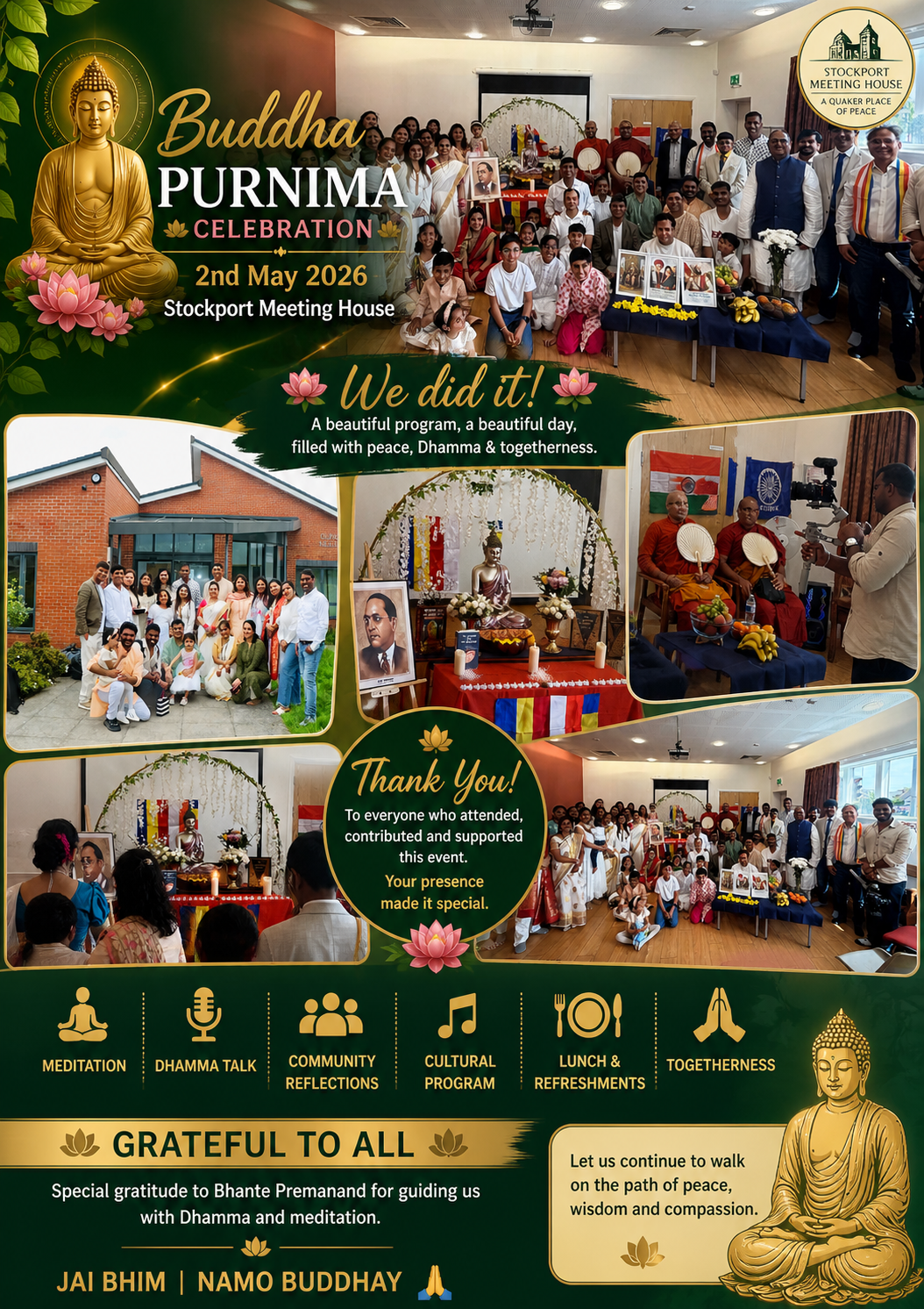 Buddha Purnima Celebration, Stockport Meeting House, 2nd May 2026